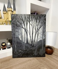 16″×20″×.5″ Glazed Acrylic Forest Landscape on Canvas