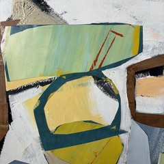 Beto Mejia Original Modern Abstract Expressionist Art Painting Collage