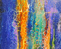 Abstract Painting Contempory Cosmic Galaxy Outer Space Pour Art Rain Crow