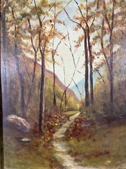 Old Oil On Panel Landscape View Of A Forest In Autumn Trees Barbizon?