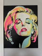 Pop Art Marilyn Monroe Canvas – Hand-Painted, Neon Colors (19×16”)