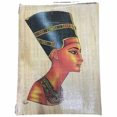 ANCIENT EGYPTIAN PAPYRUS PAINTING on Handmade Paper SIGNED Nefertiti 15X11