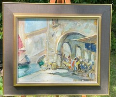 Knut Norman 1896 – 1977 – Oil Painting On Board – Venice Arte Arte