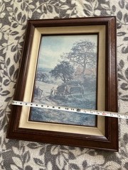 Natural Landscape Art – Vintage Print Country Painting Wood Framed 24 X 18 Inch