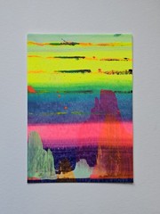 ACEO Original Loosies #58 Jackie T Creates Acrylic Abstract Landscape