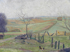 Otto Marx 1887-1962 German art 1912 rural impressionist farm landscape painting