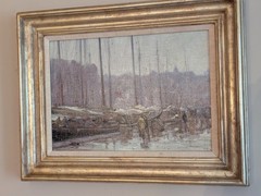 Don Stone Original Oil, Framed, „Rainy Day T-Wharf“