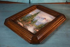 Vintage 8″x10″ Oil Painting Signed Holman Mountain Landscape13″x15″ Wood Frame
