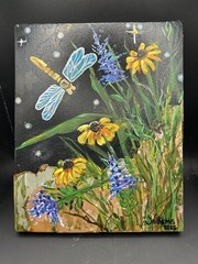 Original Painting -Night Garden #2 By Janie Williams South Dakota Artist