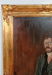 EDVARD MUNCH OIL ON CANVAS SIGNED AND DATED 1936 WITH FRAME IN GOLDEN LEAF NICE