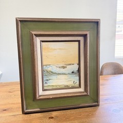Boyde Original Oil On Board Birds Seascape Painting Framed Vintage