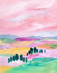 Modern Expressionism Original Colorful Landscape 14×11 Painting
