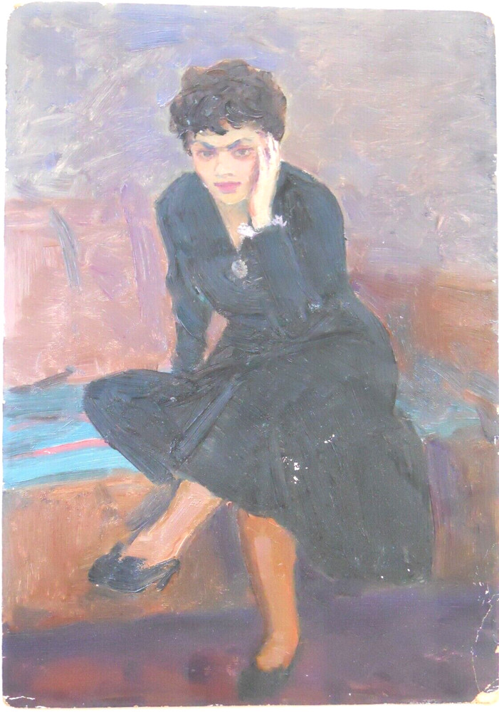 Soviet Impressionist Art,Painting, M. HARUTYUNYAN,Armenia,Armenian Girl,1950s