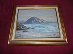 1994 SIGNED 11″ X 14″ ORIGINAL OIL PAINTING BY ANTHONY QUARTUCCIO: „MORRO ROCK“