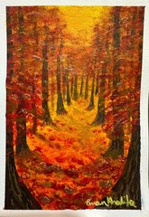 Autumn Whisper – Original Painting, Forest Landscape, by Eman Khalifa | Contempo