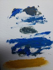 GAT Aceo ATC painting ORIGINAL art ABSTRACT MODERN DECOR HAND PAINTED 3.5X2.5
