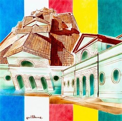 Cecile Guillame (France,1933-2004) colored pencil painting 141742