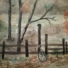 Autumn Fall Landscape Country Road Original Watercolor Painting Framed Signed 🍂
