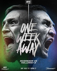 Conor McGregor vs Max Holloway 2 UFC Poster Rematch MMA Fight Art Print