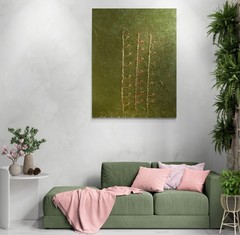 original hand made painting on canvas, 16 x20 inches, acrylic paint, gold leaf