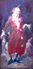 Julian Ritter „Clown Conductor“ Fine Art Oil Painting 24″ X 48″ – 37