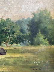 Georges Rouard (XIX-XX) – Couple In The Garden, Circa 1890