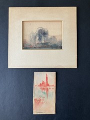 Edward J Finley Timmons Two Miniature Watercolors Monterey California Circa 1933