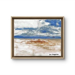 Expressionist Modern Art Signed Ocean Beach on 11×14 Canvas Acrylic Painting BAC