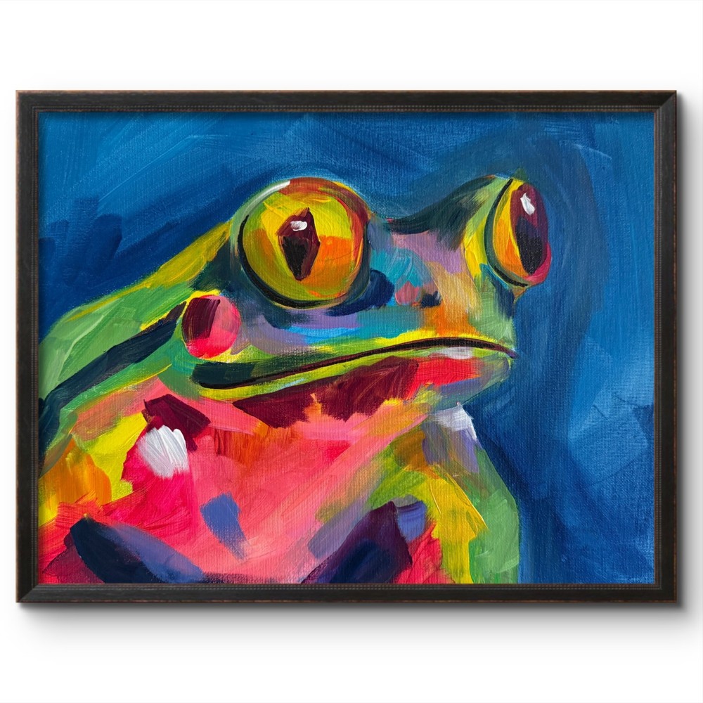 FROG 14X11 REPTILE ABSTRACT ORIGINAL ART KIDS ROOM