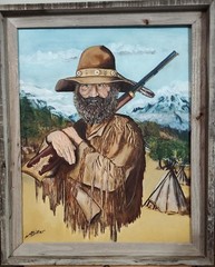 Original Western Oil Painting „Indian Scout“ by Marc Bitler