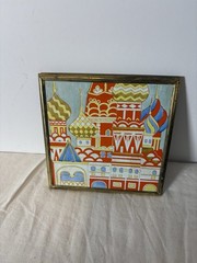 Vintage Russian Architectural Miniature Painting – St. Basil’s Cathedral