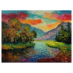 Alexander Antanenka „Sunset Meadow“, Hand Signed Original Painting on Canvas