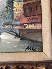 Vintage Italy Mid 20th Century Oil Painting By Antonio DeVity 18×16” Artwork