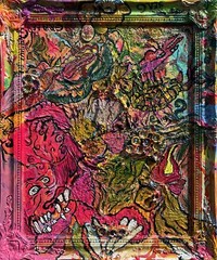 One-Of-A-Kind Abstract textured Painting by Serg Graff „Cool Monsters“, COA