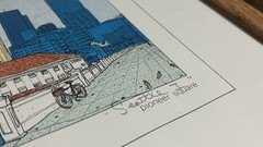 Tim Robinson Print SEATTLE Signed Space Needle Lake Union Downtown PioneerSquare