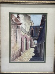 Vintage Watercolor Painting Taxco Mexico Framed Artwork 11.5″ x 14″ Southwestern