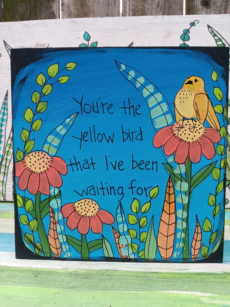 Bright Eyes Song Lyric Painting 10 x 10″ wood, Poison Oak Song Sign, Indie