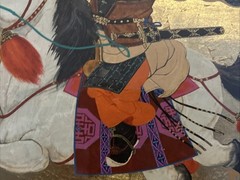Mongolian Warrior Practicing Fighting