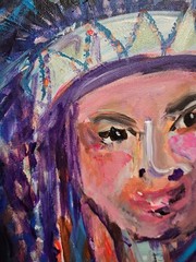 Original Acrylic Native Spirit Female Expressionistic Painting 12 X 16 In