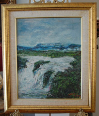 FRAMED SIGNED ORIGINAL OIL CARONI RIVER LANDSCAPE, VENEZUELA ARTIST: HECTO VIDAL
