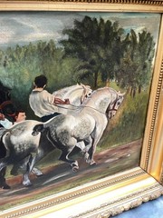 Vintage Signed Horse Fair Study Oil Painting 1894 S A Kemp OG by Rosa Bonheur