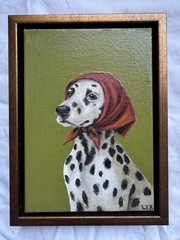 5×7 Dalmatian Oil Painting On Canvas