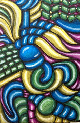 Odd Colorful Abstract 3D Mixed Media Painting 4×6″ Canvas Board – amylenore