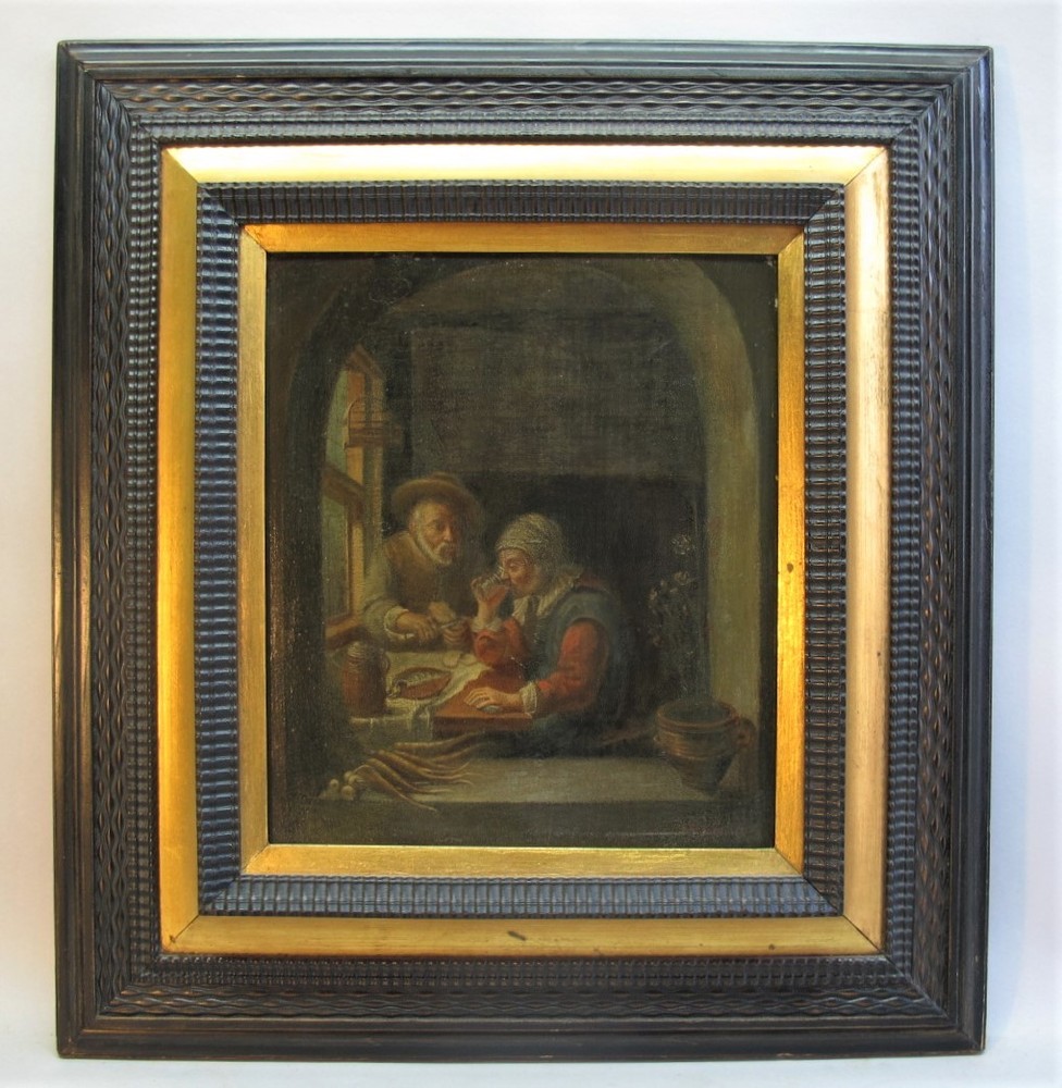 Original Antique Oil Painting of Dutch Master PROF V. BIANCHINI (Italy, c. 1919)