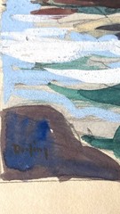 ORIGINAL 1949 LOUIS DARLING WATERCOLOR PAINTING “FLY FISHING THE RAPIDS”