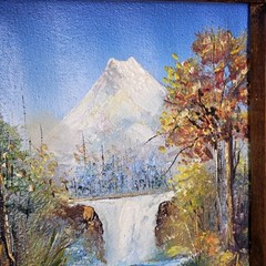 Original Oil Painting by Marcelo Pincay Mountain Landscape Waterfall Trees