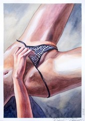 Original Watercolor Painting Female Figure A4 Signed One of a Kind Art