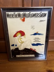 Painting On Glass Irving Berlin Where the Wild Wild Flowers Grow Wall hanging