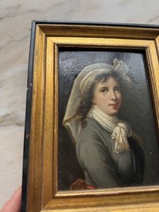 Vintage Oil Painting after Vigee-Lebrun (Fr., 1755-1842), Self Portrait on Board