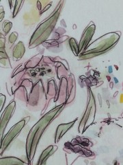 Original Signed „Stella“ Watercolor Botanical and Mushroom Art 8×8, 14×14 Frame